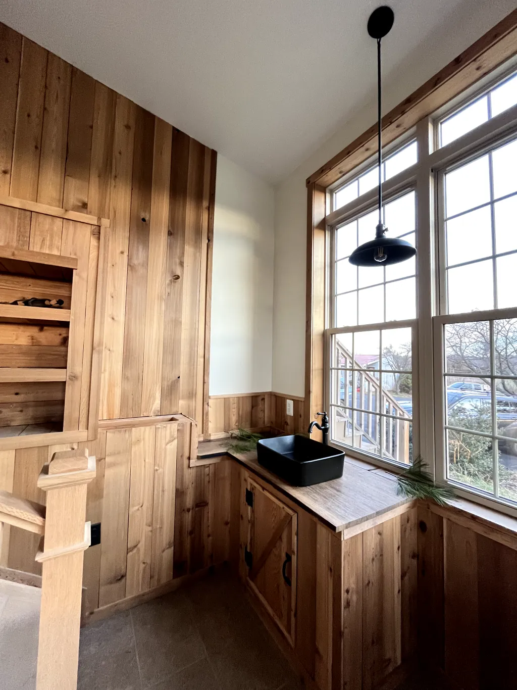 Custom wood trim and wood cabinetry